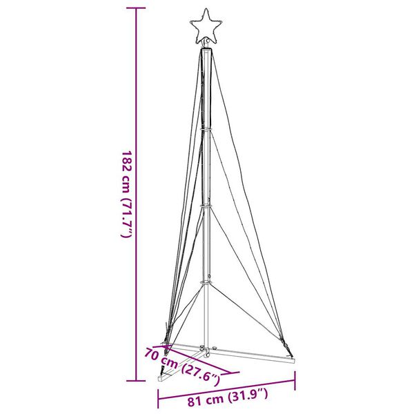 vidaXL Χριστουγεννιάτικο δέντρο LED 363 LED πολύχρωμα 182 εκ.