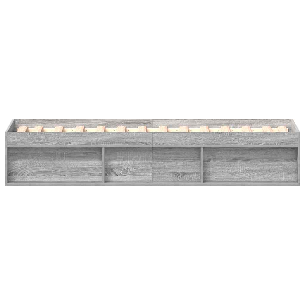 vidaXL Πλαίσιο Κρεβατιού Γκρι Sonoma 75 x 190 εκ. Small Single