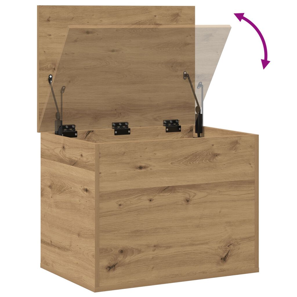 vidaXL Κουτί Αποθήκευσης με Καπάκι σε Στυλ Artisan Oak 60x42x46 εκ Επεξεργασμένο Ξύλο