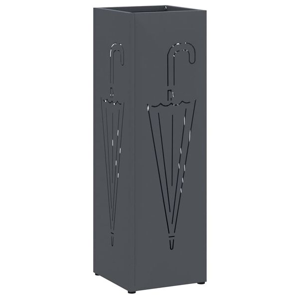 vidaXL Σχέδιο & βάση αποθήκευσης Ανθρακί 15.5 x 15.5 x 49 εκ Μέταλλο