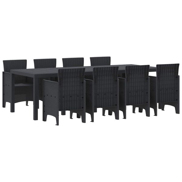 vidaXL &Sigma;έ&tau; &phi;&alpha;&gamma;&eta;&tau;&omicron;ύ &gamma;&iota;&alpha; &kappa;ή&pi;&omicron; 9 pcs &Alpha;&nu;&theta;&rho;&alpha;&kappa;ί Rattan Polt