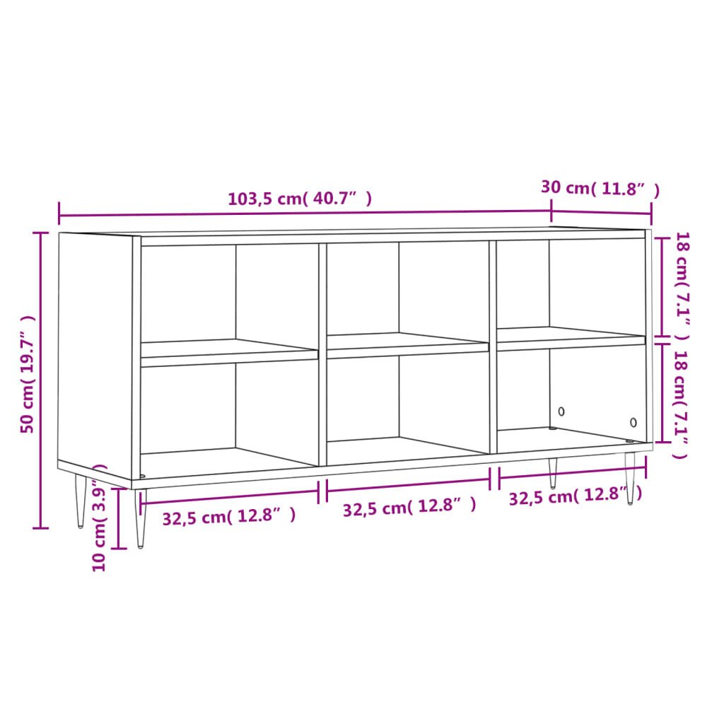 vidaXL Έπιπλο Τηλεόρασης Sonoma Δρυς 103,5x30x50 εκ Επεξεργασμένο Ξύλο