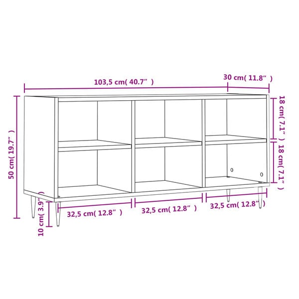 vidaXL Έπιπλο Τηλεόρασης Sonoma Δρυς 103,5x30x50 εκ Επεξεργασμένο Ξύλο