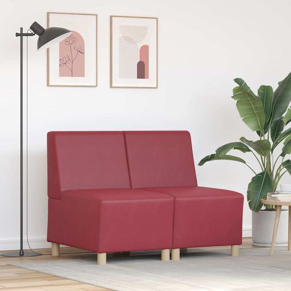vidaXL Μοναδικός Καναπές χωρίς Χερούλια 2 pcs Κόκκινο 55 x 74 x 82 εκ.
