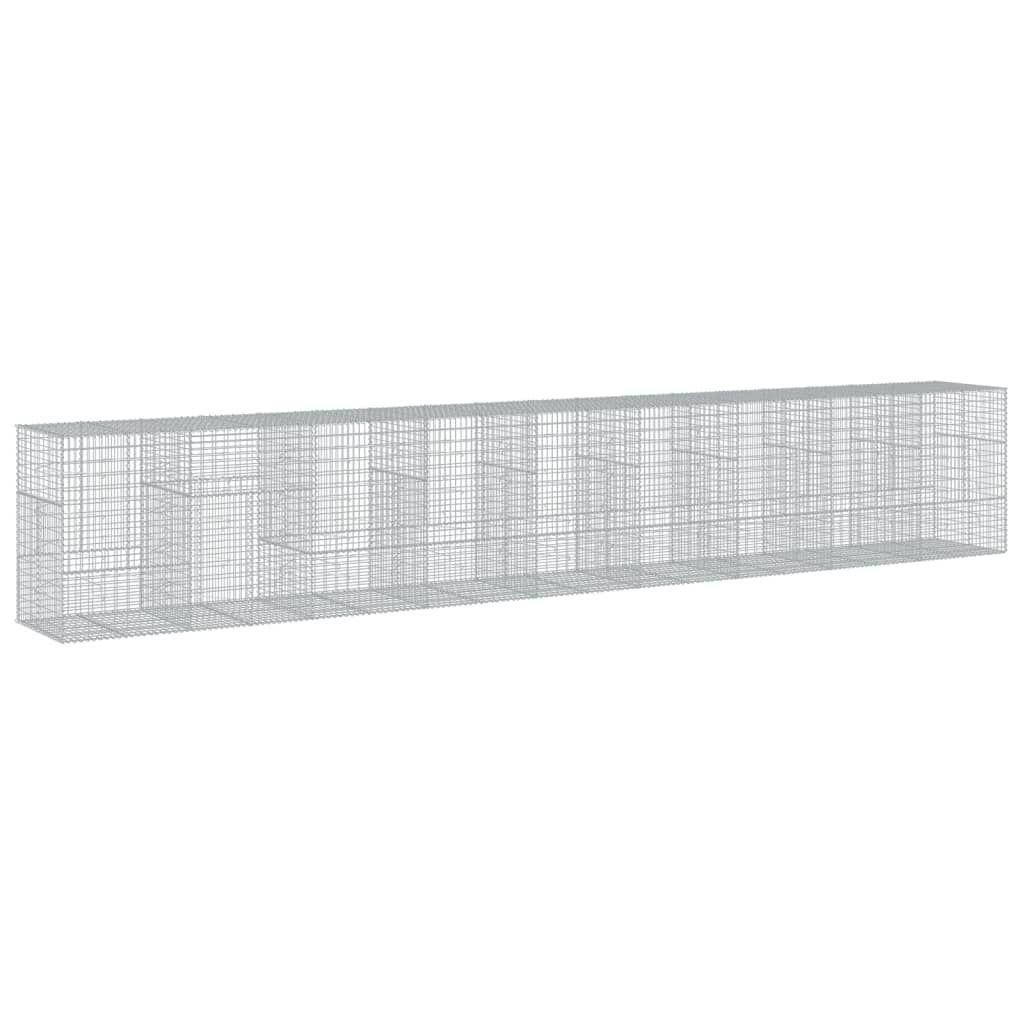 vidaXL Συρματοκιβώτιο με Κάλυμμα 900x100x150εκ από Γαλβανισμένο Χάλυβα