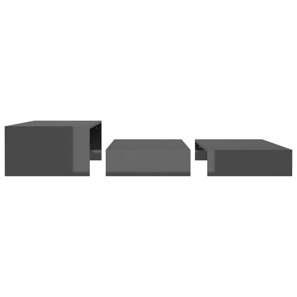 vidaXL Τραπεζάκι Ζιγκόν Γυαλιστερό Γκρι 100x100x26,5 εκ.