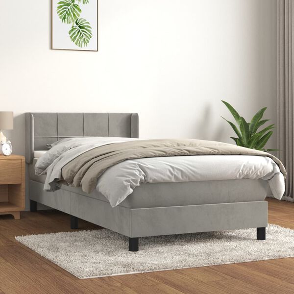 vidaXL &Kappa;&rho;&epsilon;&beta;ά&tau;&iota; Boxspring &mu;&epsilon; &Sigma;&tau;&rho;ώ&mu;&alpha; &Alpha;&nu;&omicron;&iota;&chi;&tau;ό &Gamma;&kappa;&rho;&iota; 90x200 &epsilon;&kappa;. &Beta;&epsilon;&lambda;&omicron;ύ&delta;&iota;&nu;&omicron;