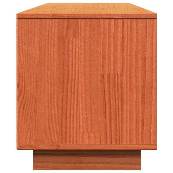 vidaXL Έπιπλο Τηλεόρασης Καφέ Μελί 140x35x40 εκ. από Μασίφ Ξύλο Πεύκου