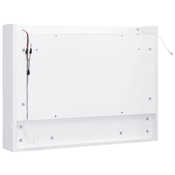 vidaXL Καθρέφτης Μπάνιου με Ντουλάπι / LED Λευκό 80 x 15 x 60 εκ. MDF