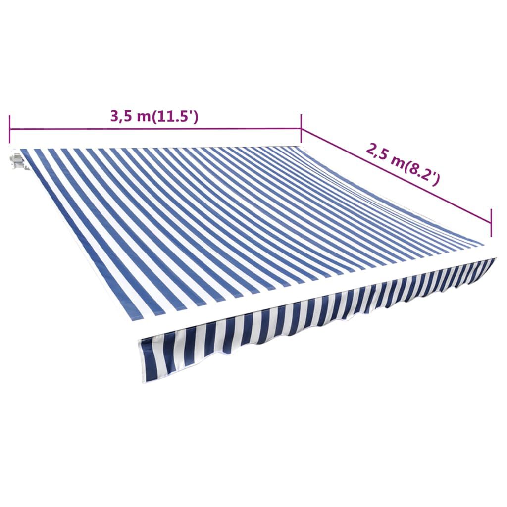 vidaXL Τεντόπανο Μπλε / Λευκό 350 x 250 εκ. από Καραβόπανο