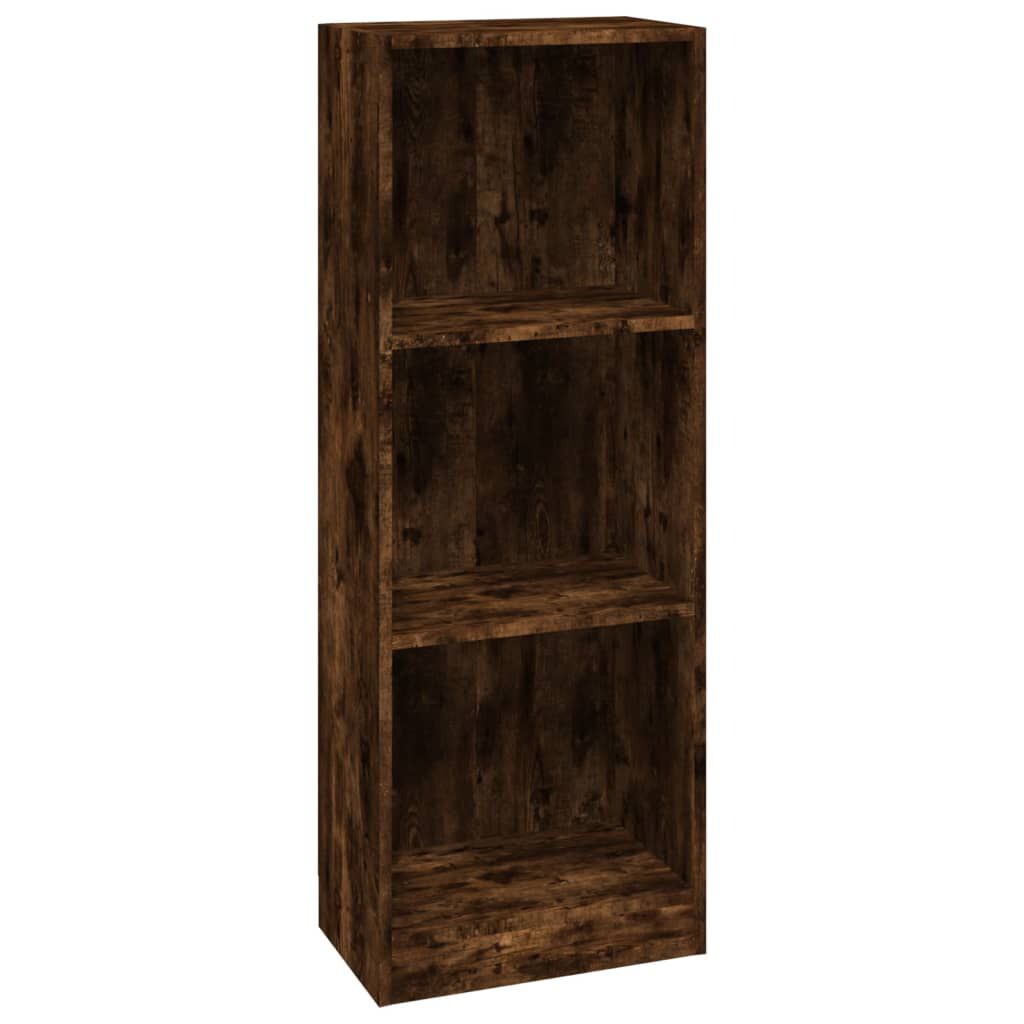 vidaXL Βιβλιοθήκη με 3 Ράφια Καπνιστή Δρυς 40x24x109 εκ. Επεξεργ. Ξύλο