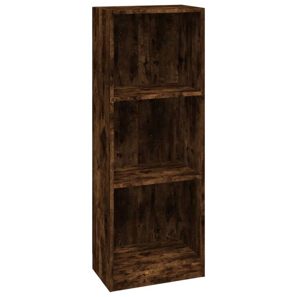 vidaXL Βιβλιοθήκη με 3 Ράφια Καπνιστή Δρυς 40x24x109 εκ. Επεξεργ. Ξύλο