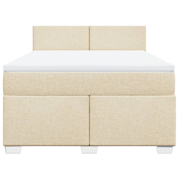 vidaXL &Kappa;&rho;&epsilon;&beta;ά&tau;&iota; Boxspring &mu;&epsilon; &Sigma;&tau;&rho;ώ&mu;&alpha; &Kappa;&rho;&epsilon;&mu; 160x200 &epsilon;&kappa;. &Upsilon;&phi;&alpha;&sigma;&mu;ά&tau;&iota;&nu;&omicron;