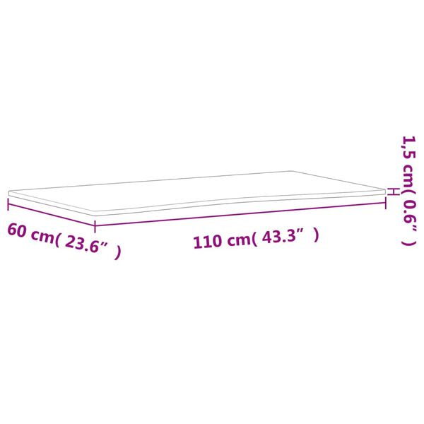 VidaXL Επιφάνεια Εργασίας 110x(55-60)x1,5 εκ. από Μασίφ Ξύλο Οξιάς