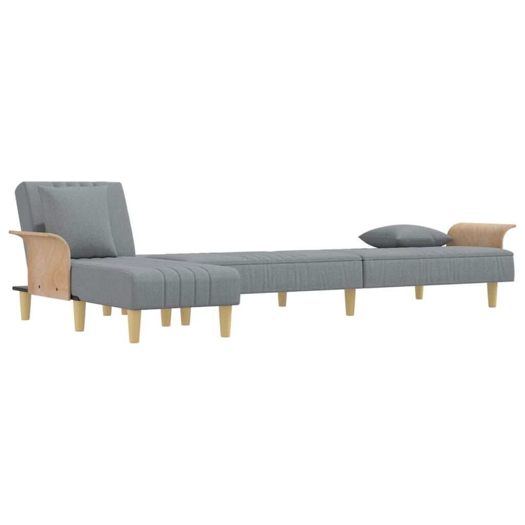 vidaXL Καναπές Κρεβάτι Γωνιακός Αν. Γκρι 279x140x70 εκ. Υφασμάτινος