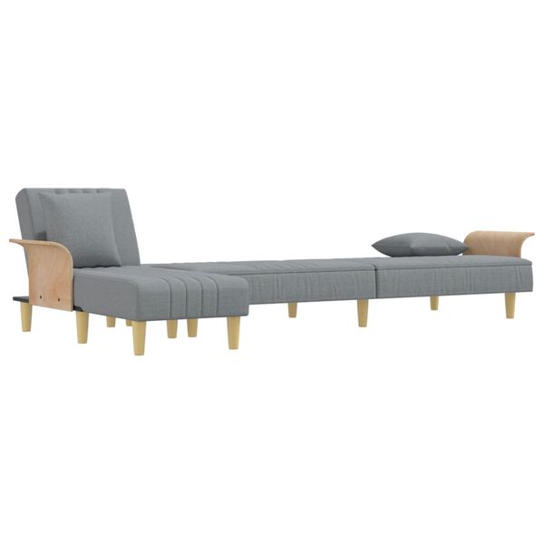 vidaXL Καναπές Κρεβάτι Γωνιακός Αν. Γκρι 279x140x70 εκ. Υφασμάτινος