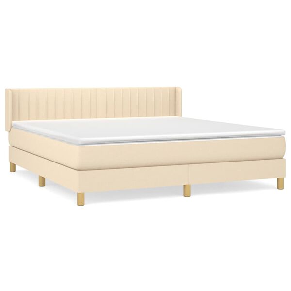 vidaXL &Kappa;&rho;&epsilon;&beta;ά&tau;&iota; Boxspring &mu;&epsilon; &Sigma;&tau;&rho;ώ&mu;&alpha; &Kappa;&rho;&epsilon;&mu; 160x200 &epsilon;&kappa;. &Upsilon;&phi;&alpha;&sigma;&mu;ά&tau;&iota;&nu;&omicron;