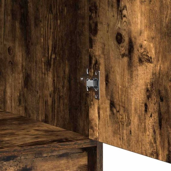 vidaXL Highboard Καπνιστή δρυς 40 x 40.5 x 135 εκ. Επεξεργασμένο ξύλο