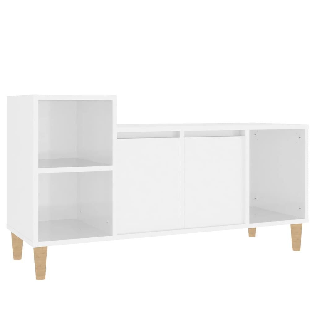 vidaXL Έπιπλο Τηλεόρασης Γυαλ. Λευκό 100x35x55 εκ. Επεξεργασμένο Ξύλο