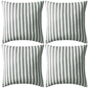 vidaXL Μαξιλάρια Εξωτερικού Χώρου 4 τεμ. Ριγέ Γκρι 45 x 45 εκ.