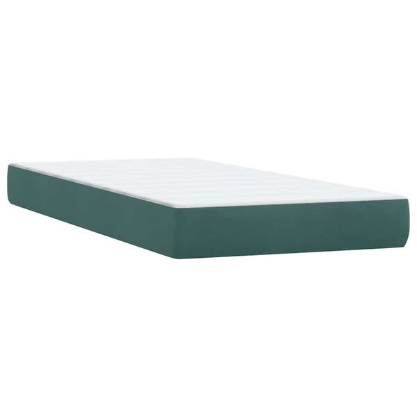 vidaXL Box Spring Κρεβάτι με στρώμα Σκούρο πράσινο 80x210 cm Velvet