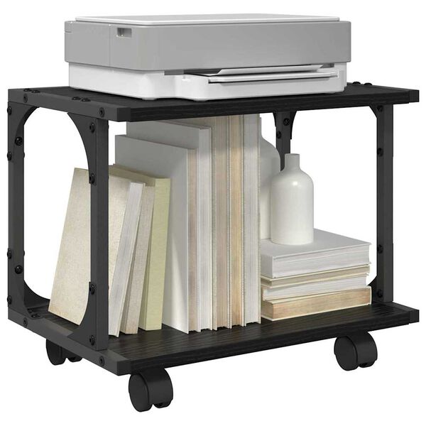 vidaXL Σταντ Εκτυπωτή Μαύρη Οξυά 41 x 28 x 33.5 εκ. Επεξεργασμένο ξύλο