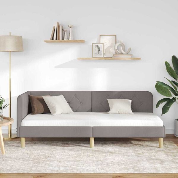 vidaXL Κρεβάτι Γωνίας με κεφαλάρι Taupe 80 x 200 cm ύφασμα