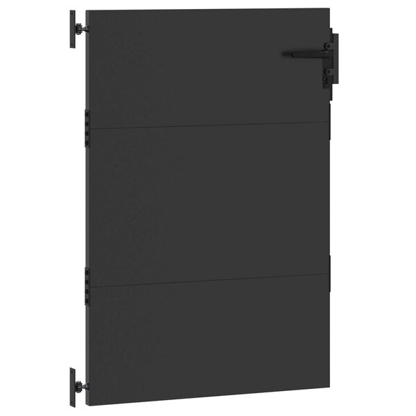 vidaXL Πύλη Κήπου Μαύρο 105 x 125 cm Ατσάλι με Επικάλυψη Πούδρας
