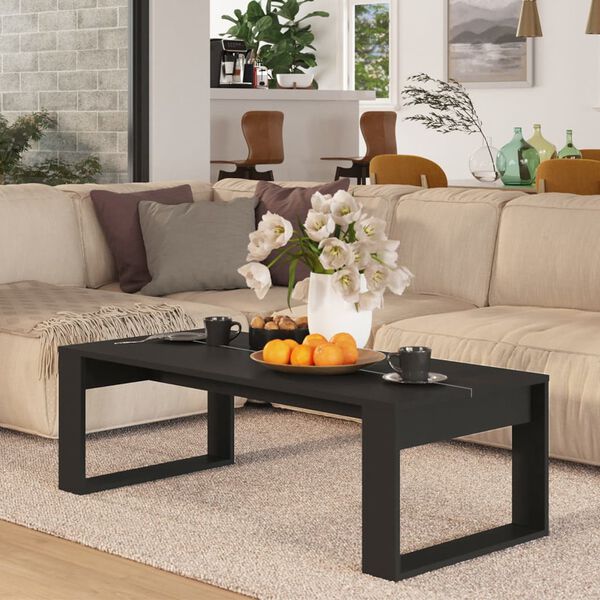 vidaXL Τραπεζάκι Σαλονιού Μαύρο 110 x 50 x 35 εκ. Επεξεργασμένο Ξύλο