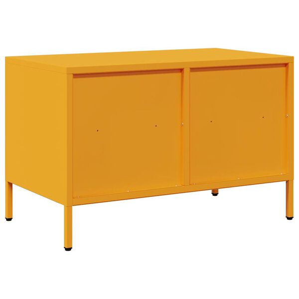 vidaXL Έπιπλο Τηλεόρασης Μουσταρδί 68x39x43,5 εκ. Ατσάλι Ψυχρής Έλασης