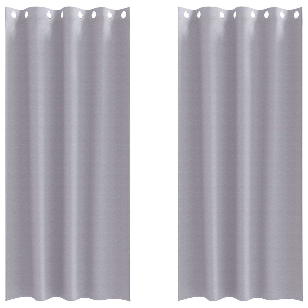 vidaXL Κουρτίνες 2 pcs Μεταλλικό Γκρι 225 x 140 εκ. Πολυεστέρας