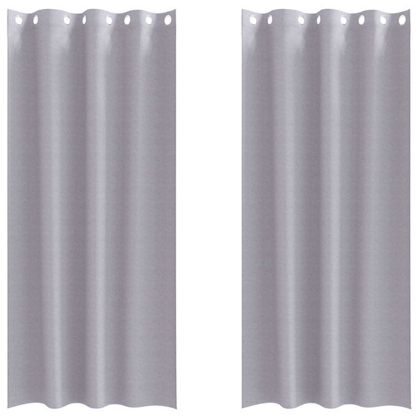 vidaXL Κουρτίνες 2 pcs Μεταλλικό Γκρι 225 x 140 εκ. Πολυεστέρας
