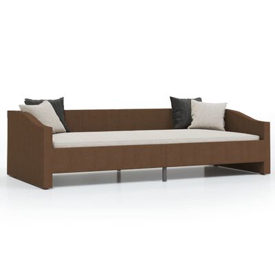 vidaXL Καναπές Κρεβάτι με Έξοδο USB Καφέ 90 x 200 εκ. Υφασμάτινος