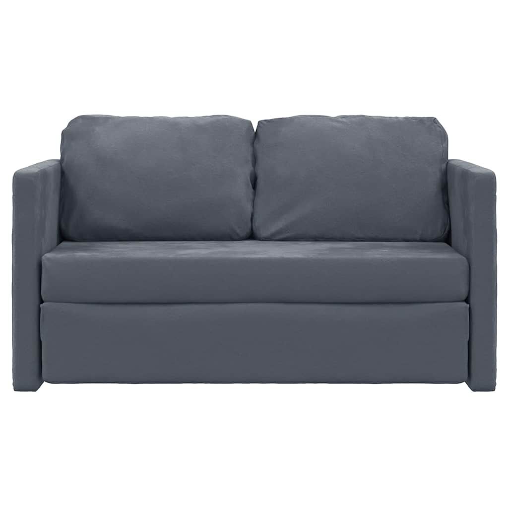 vidaXL Καναπές-Κρεβάτι Δαπέδου 2 σε 1 Σκ. Γκρι 122x204x55 εκ. Βελούδο