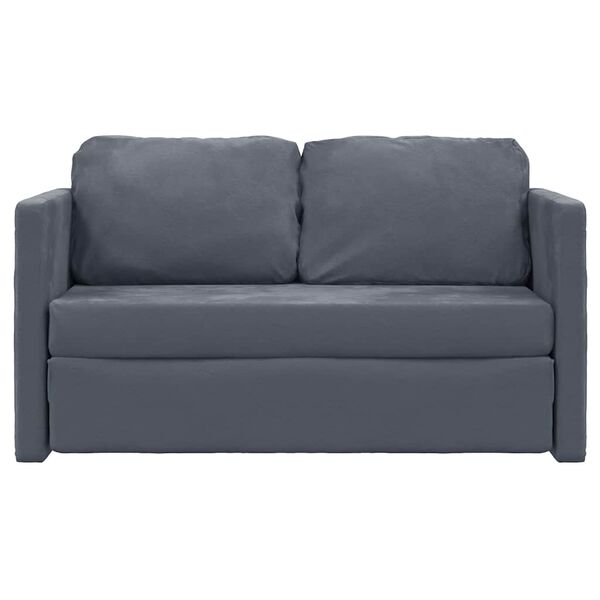 vidaXL Καναπές-Κρεβάτι Δαπέδου 2 σε 1 Σκ. Γκρι 122x204x55 εκ. Βελούδο