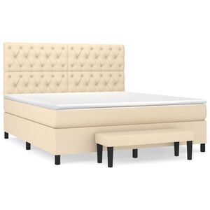 vidaXL &Kappa;&rho;&epsilon;&beta;ά&tau;&iota; Boxspring &mu;&epsilon; &Sigma;&tau;&rho;ώ&mu;&alpha; &Kappa;&rho;&epsilon;&mu; 160x200 &epsilon;&kappa;. &Upsilon;&phi;&alpha;&sigma;&mu;ά&tau;&iota;&nu;&omicron;