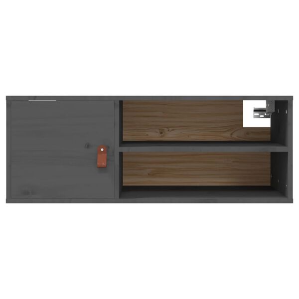 vidaXL Ντουλάπι Τοίχου γκρί 80 x 30 x 30 εκ. από Μασίφ Ξύλο Πεύκου