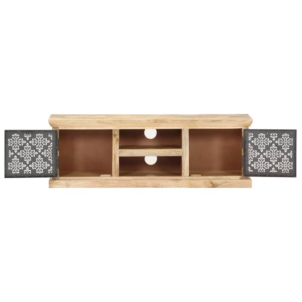 vidaXL Έπιπλο Τηλεόρασης με Ατσάλινες Πόρτες 120x30x40 εκ. Ξύλο Μάνγκο