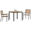 vidaXL Σέτ φαγητού για κήπο 3 pcs Μαύρο 90 x 90 x 75 cm