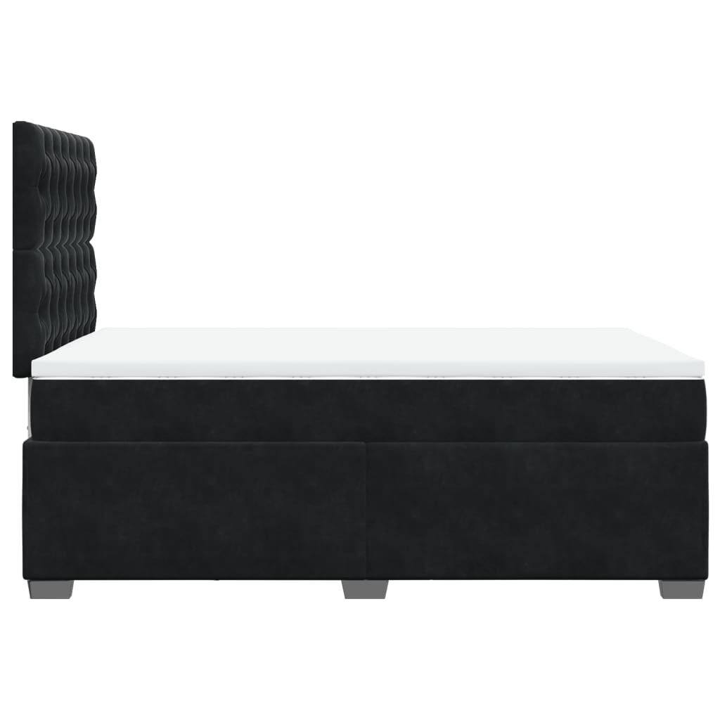 vidaXL Κρεβάτι Boxspring με Στρώμα Μαύρο 120 x 200 εκ. Βελούδινο