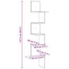 vidaXL Γωνιακή Ραφιέρα Τοίχου Ξύλο Δρυός 32x32x127,5 εκ. Μοριοσανίδα