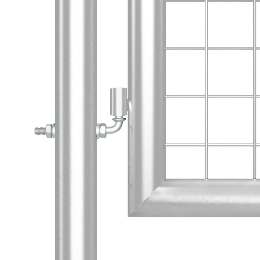 vidaXL Πόρτα Κήπου με Διχτυωτό Ασημί 300x125 εκ. από Γαλβανισμένο Ατσάλι