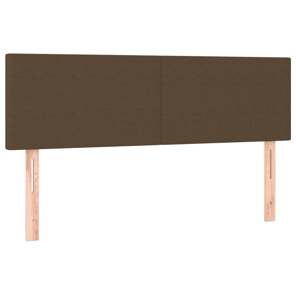 vidaXL Κρεβάτι Boxspring με Στρώμα Σκούρο Καφέ 140x190 εκ. Υφασμάτινο