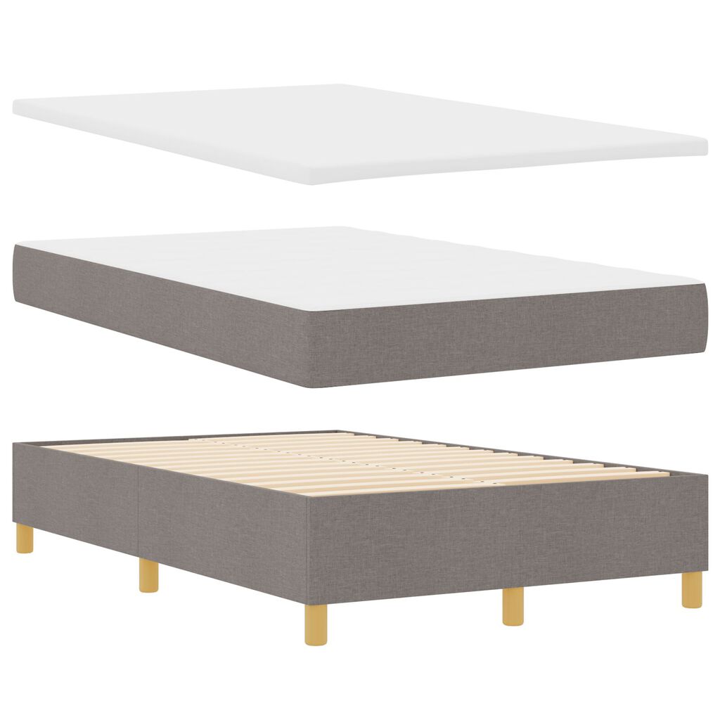 vidaXL Κρεβάτι Box Spring με Στρώμα & LED Ταούπ 120x200 εκ Υφασμάτινο