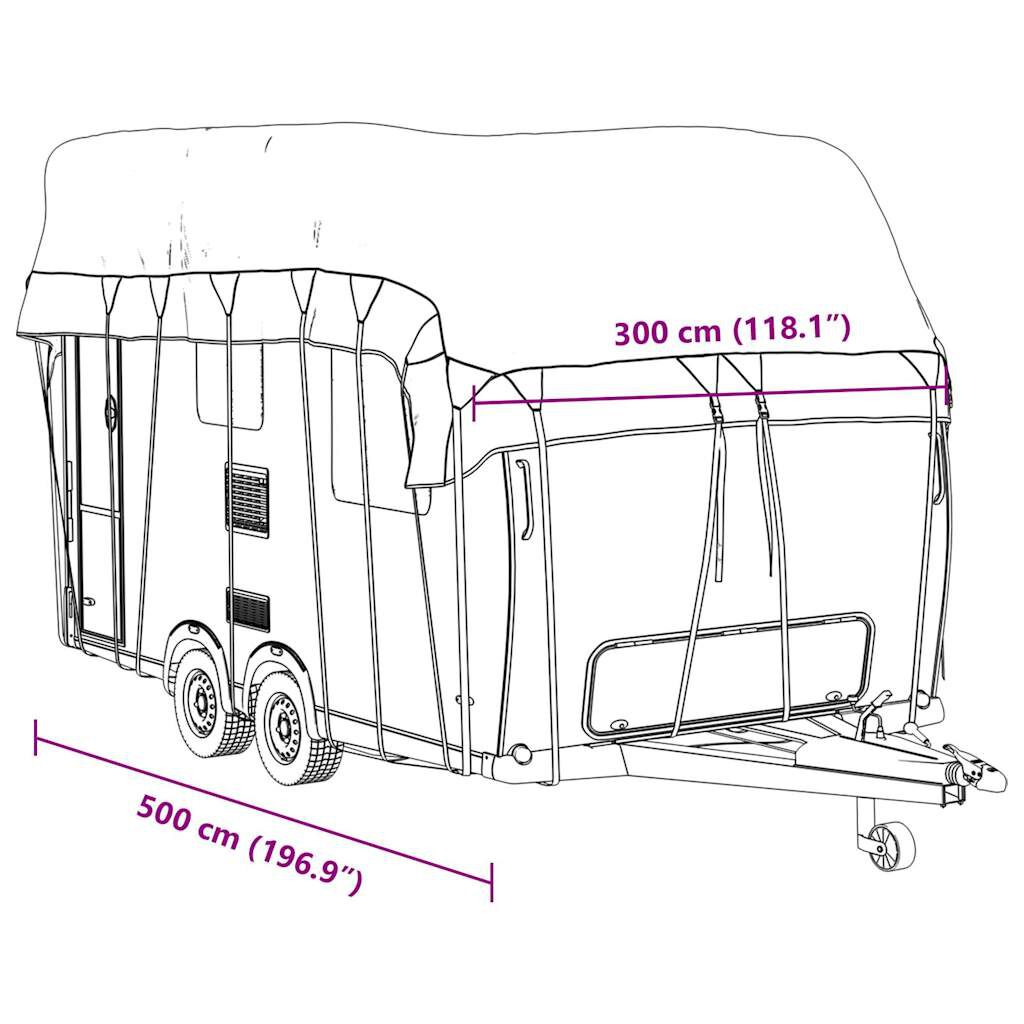 vidaXL Κάλυψη οροφής τροχόσπιτου Γκρι 500x300 cm Μη υφασμένο ύφασμα
