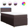 vidaXL Κρεβάτι Boxspring με Στρώμα Σκούρο Καφέ 90x200 εκ. Υφασμάτινο