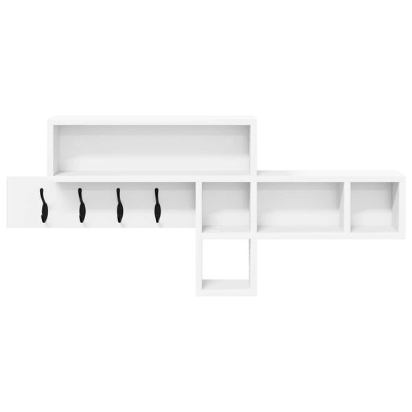 vidaXL Τοίχου Κρεμάστρα Λευκό 100 x 12 x 43.5 εκ Επεξεργασμένο ξύλο
