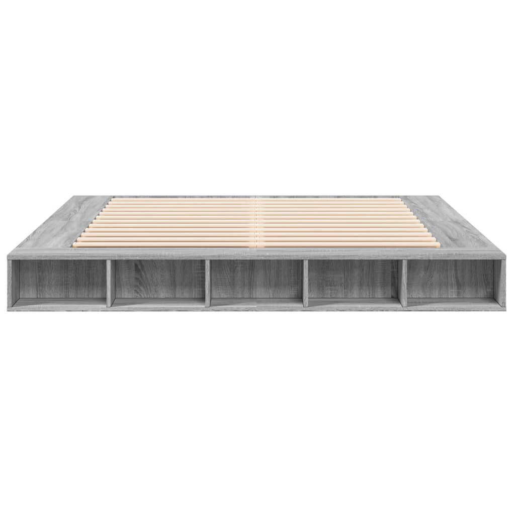 vidaXL Πλαίσιο Κρεβατιού Γκρι Sonoma 200x200 εκ. Επεξεργασμένο Ξύλο