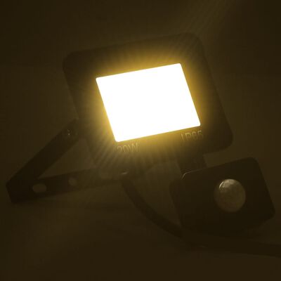 vidaXL Προβολέας LED με Αισθητήρα Θερμό Λευκό 20 W