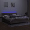 vidaXL &Kappa;&rho;&epsilon;&beta;ά&tau;&iota; Boxspring &mu;&epsilon; &Sigma;&tau;&rho;ώ&mu;&alpha; & LED Taupe 160x200 &epsilon;&kappa;. &Upsilon;&phi;&alpha;&sigma;&mu;ά&tau;&iota;&nu;&omicron;